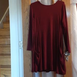 Dark Red Longsleeve Dress